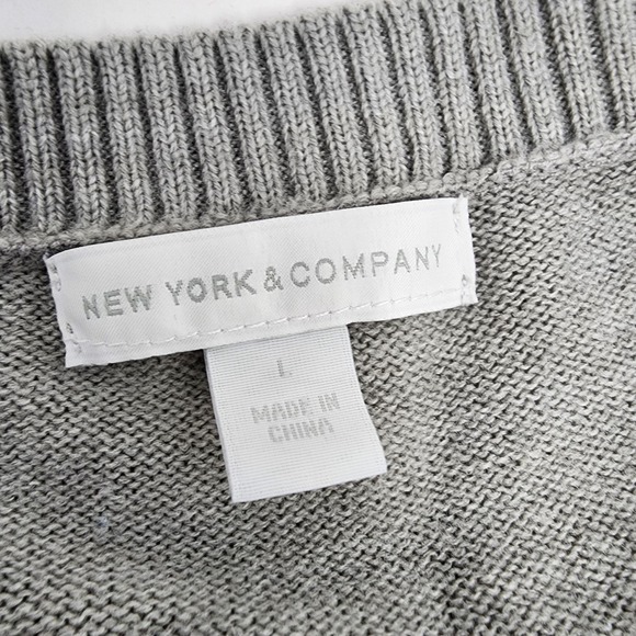 New York & Co Sweater Women's Large Side Snap Grey - Picture 4 of 6